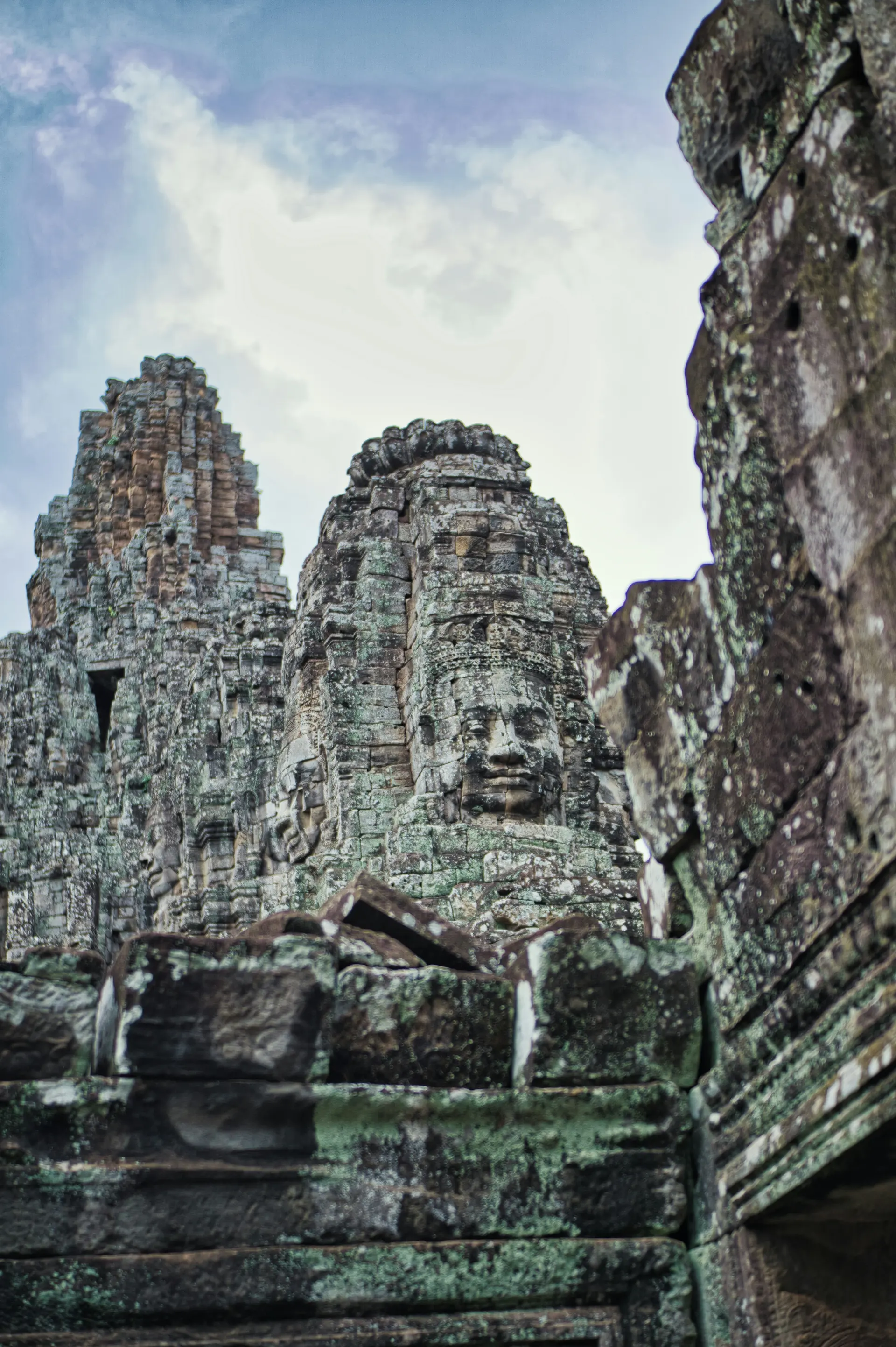 Bayon temple sculpture in Cambodia