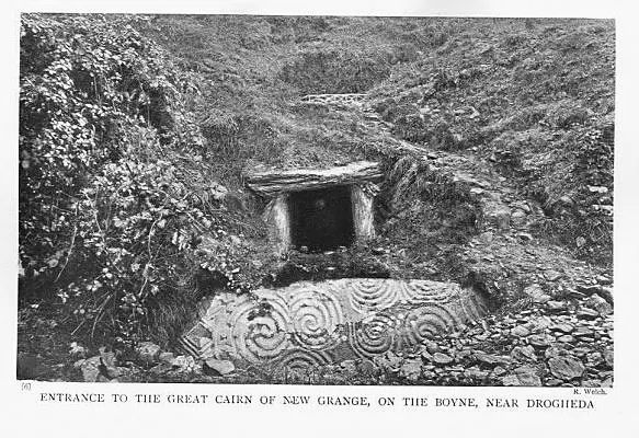 Entrance to Bru na BoinneFrom: Squire, Charles (n.d.), “Chapter 1: The Gods in Exile”, in [Celtic Myth And Legend Poetry And Romance, London: Gresham Publishing Company, page 136. Originally published under the title The Mythology of the British Islands, London: Blackie and Son, 1905.