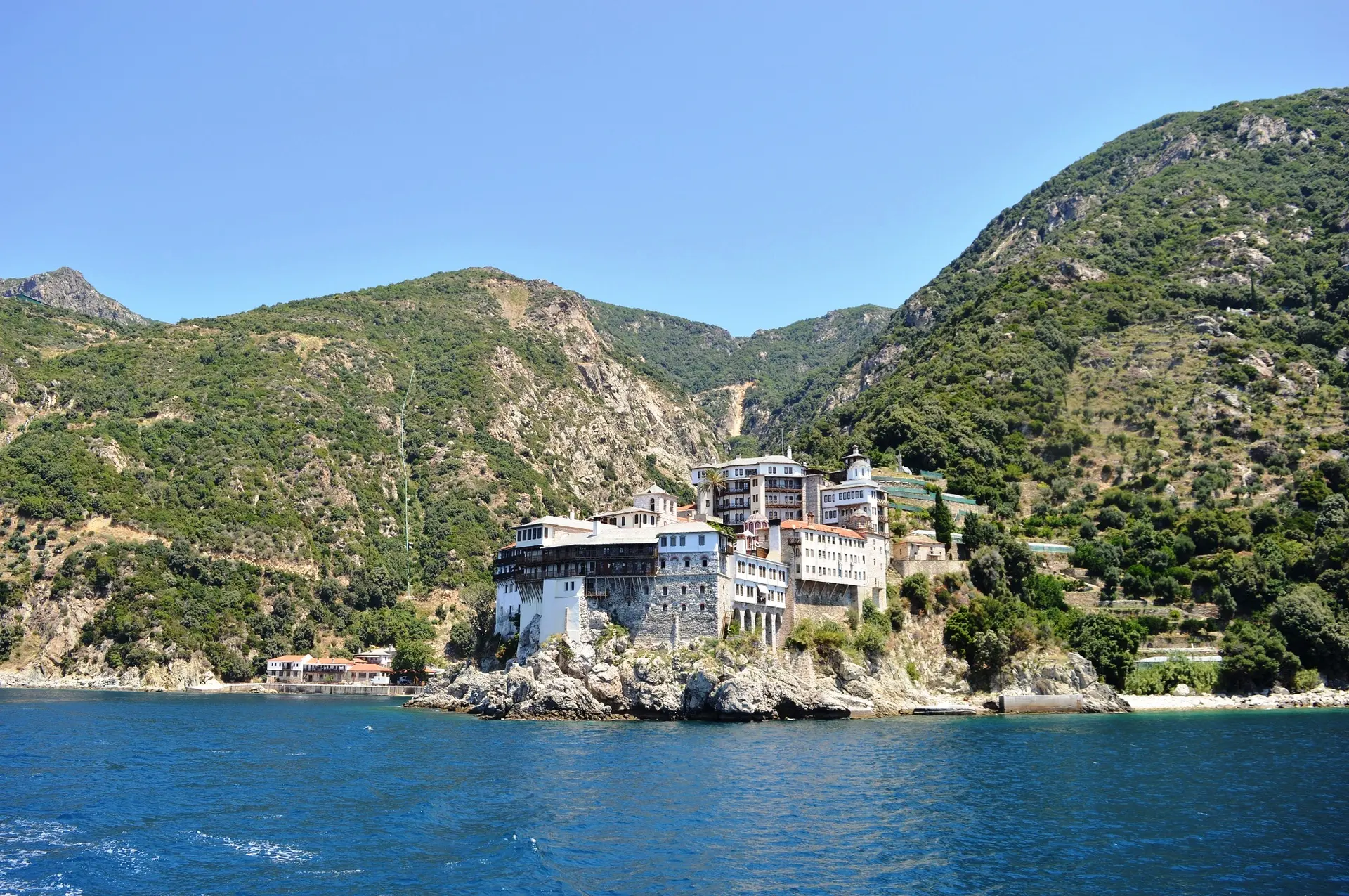 Gregoriou Monastery on the coast of Mount Athos