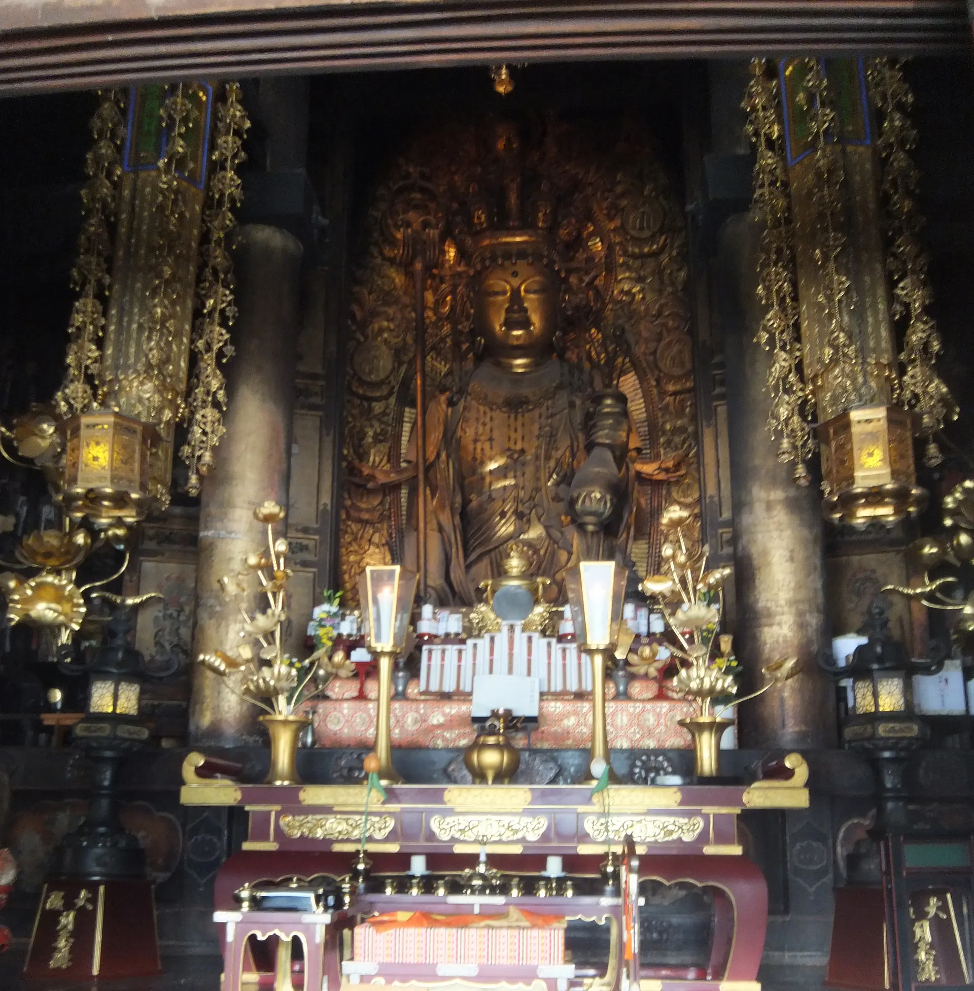 Eleven Faced Kannon (Jūichimen Kannon) statue in the Hase-Temple (Hasedera), Sakurai (Nara Prefecture, Japan)
