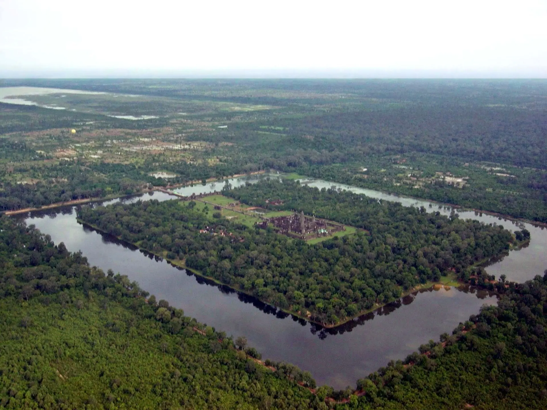 The temple of Angkor Wat, Cambodia from the air