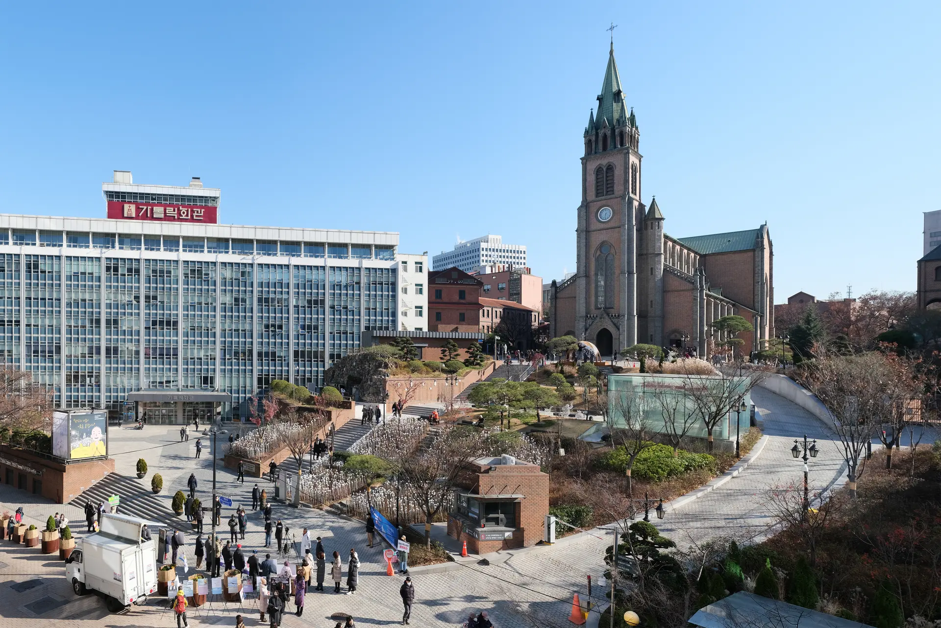 Myeongdong Cathedral in Seoul, Jung District, South Korea
